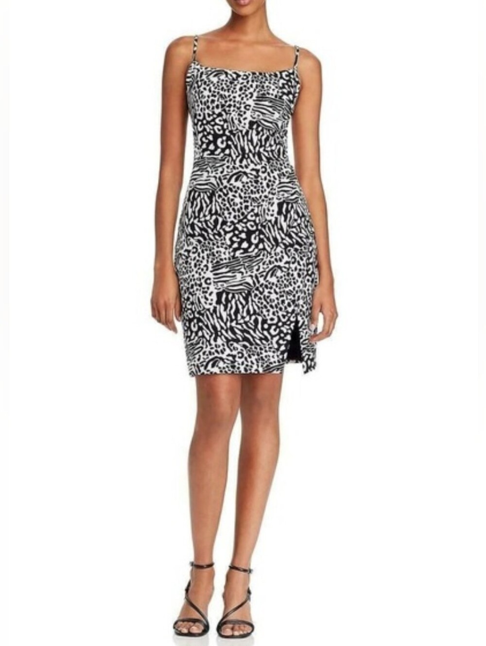 NWT Laundry by Shelli Segal Sheath Dress - Black White Animal Print - Size 8